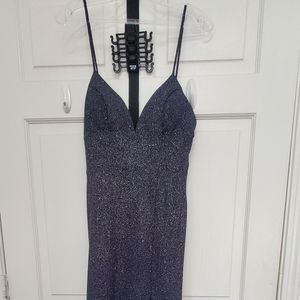 Long drak navy sparkle dress
